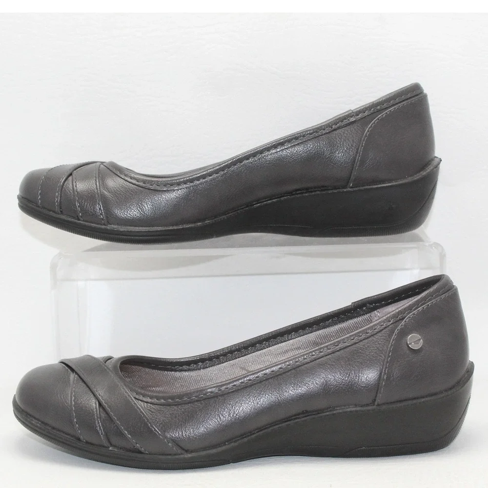 LifeStride‎ Velocity 2.0 I-Loyal Dark Gray Wedge Pumps Womens 6W Round Toe Shoes